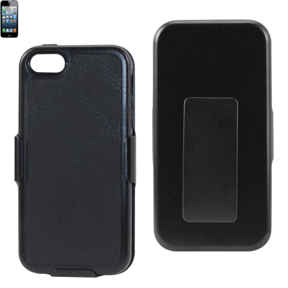 Reiko Iphone Se/ 5s/ 5 Holster Combo Case With Kickstand In Black