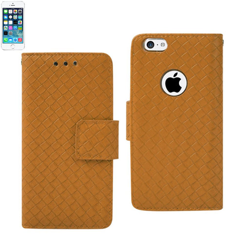 Reiko Iphone Se/ 5s/ 5 Braided Wallet Case In Yellow