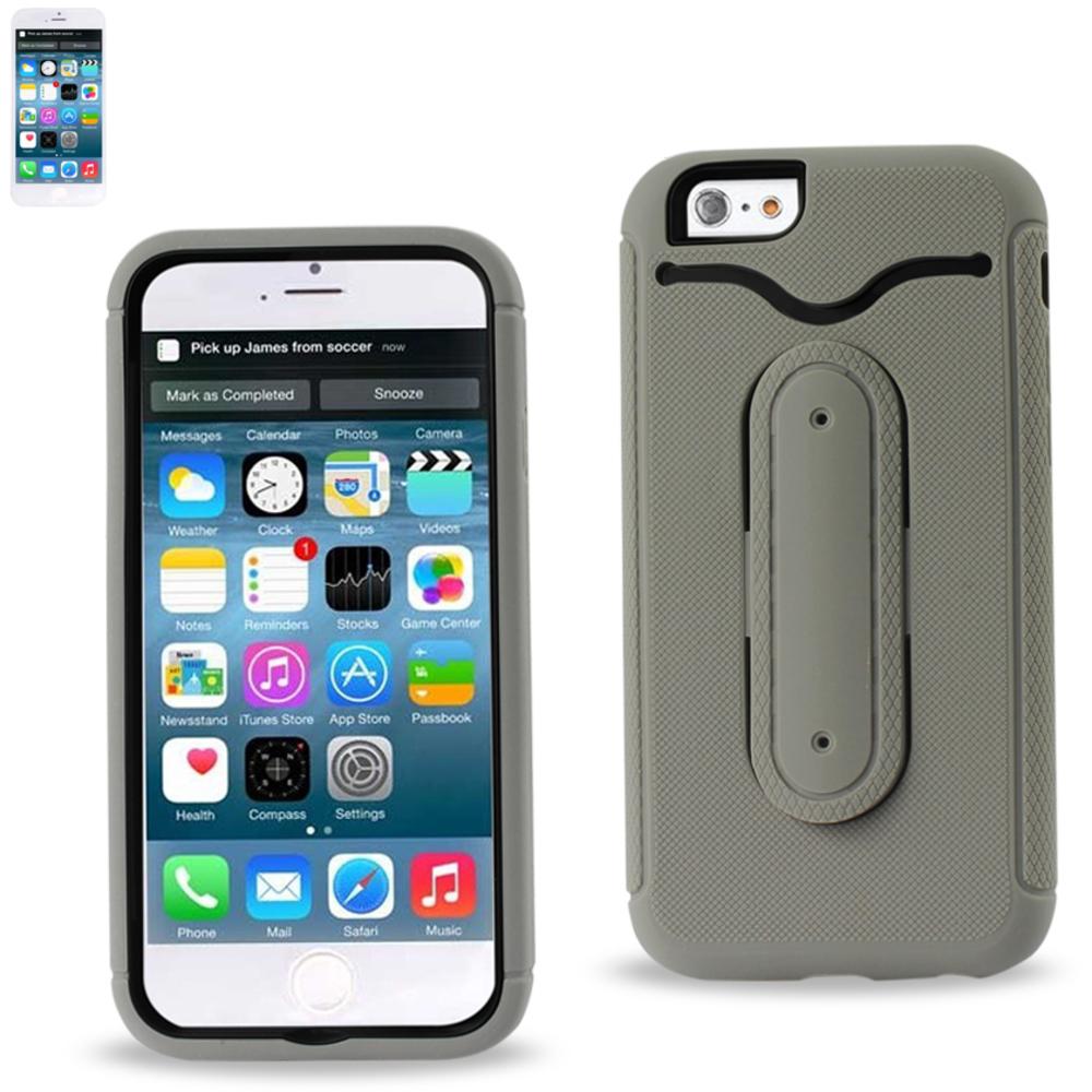 Reiko Iphone 6s/ 6 Hybrid Heavy Duty Case With Bending Kickstand In Gray