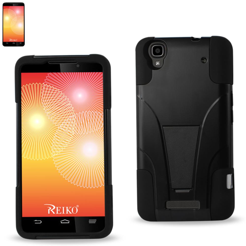 Reiko Zte Max Hybrid Heavy Duty Case With Kickstand In Black