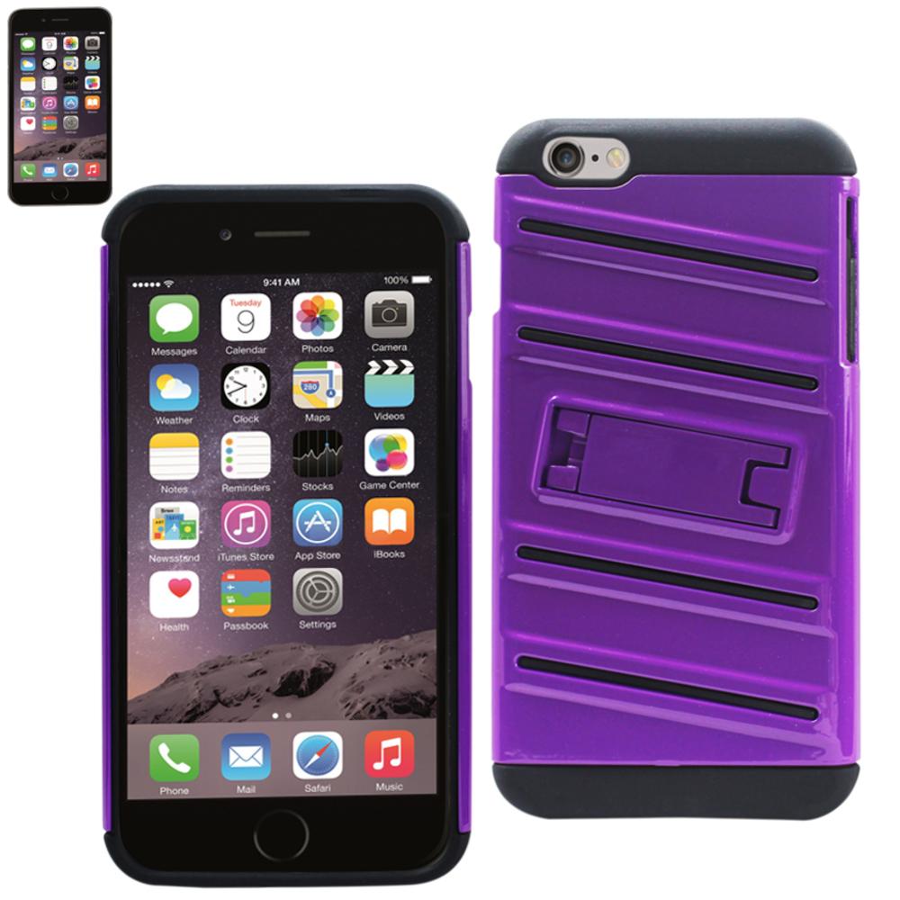Reiko Iphone 6s Plus/ 6 Plus Hybrid Fishbone Case With Kickstand In Black Purple