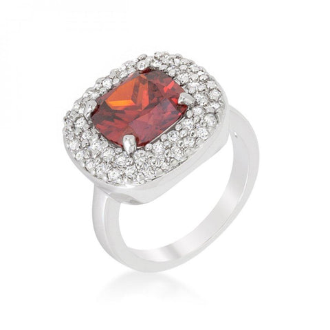 Micropave Red Bridal Cocktail Ring (size: 05) R08378r-c13-05