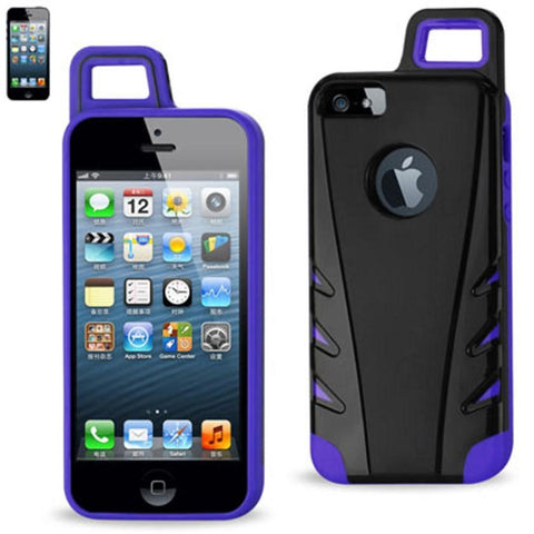 Reiko Iphone 5/5s/se Dropproof Workout Hybrid Case With Hook In Black Purple