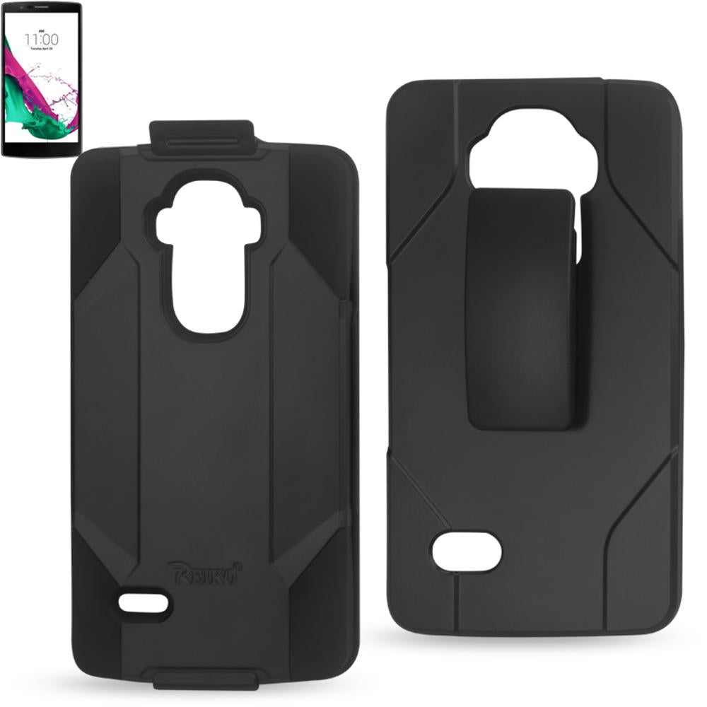 Reiko Lg G4 3-in-1 Hybrid Heavy Duty Holster Combo Case In Black