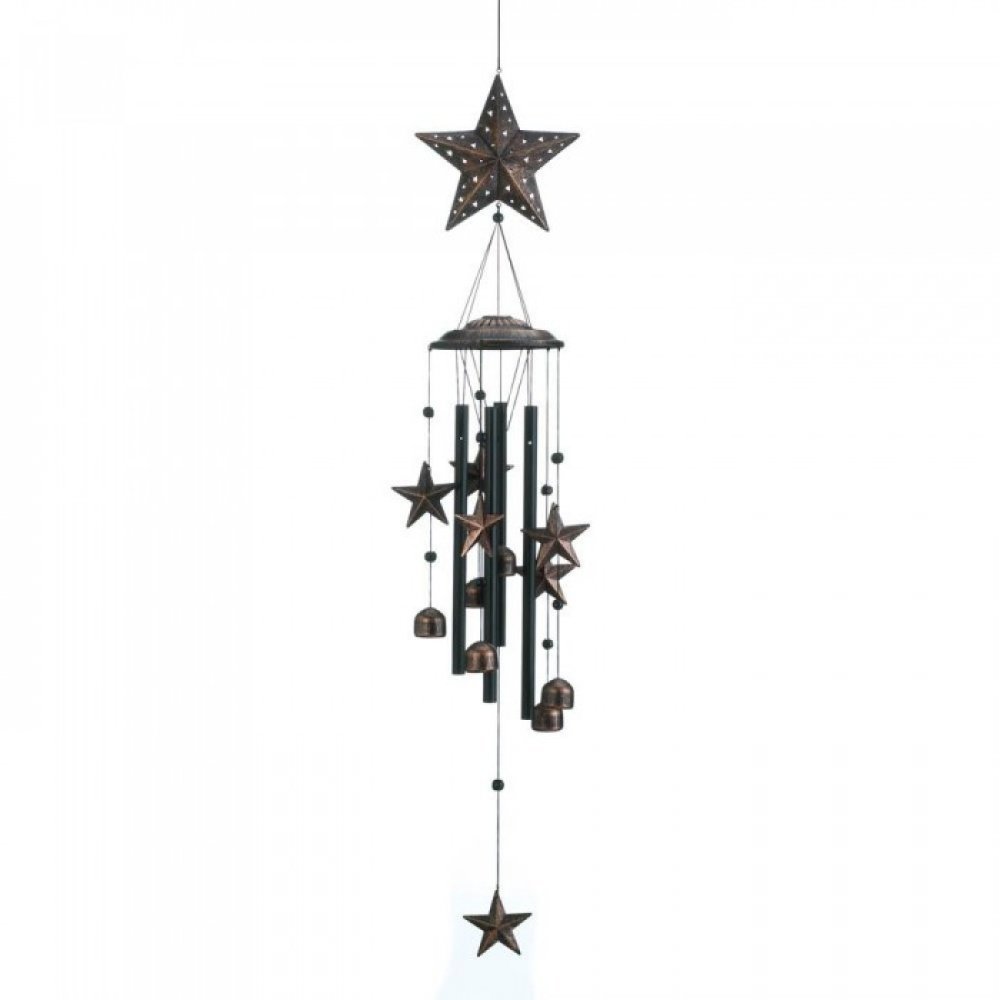 26&amp;#34; Bronze Stars Wind Chimes