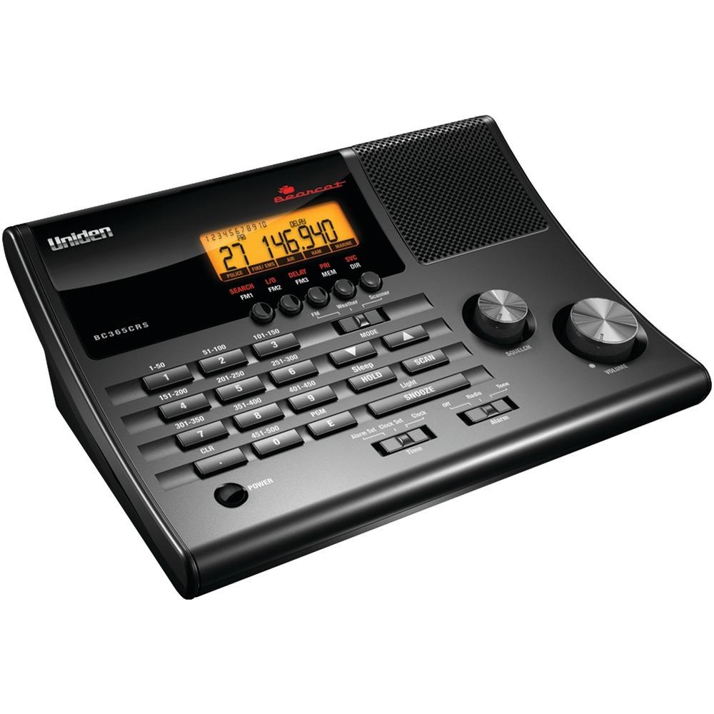 Uniden Bc365crs Alarm Clock 500-channel Radio Scanner With Weather Alert