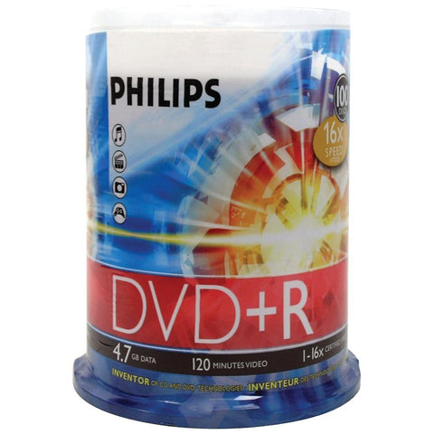 Philips 4.7gb 16x Dvd+rs (100-ct Cake Box Spindle) Hoodr4s6b00f