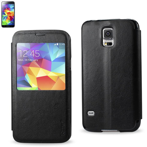 Reiko Samsung Galaxy S5 Smart Window Flip Case In Black