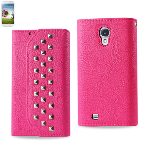 Reiko Samsung Galaxy S4 Studs Wallet Case In Hot Pink