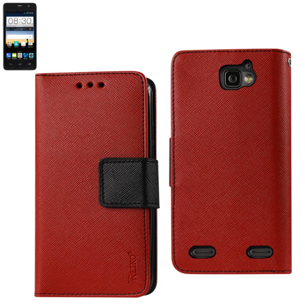 Reiko Zte Sonata 2 3-in-1 Wallet Case In Red