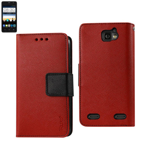 Reiko Zte Sonata 2 3-in-1 Wallet Case In Red