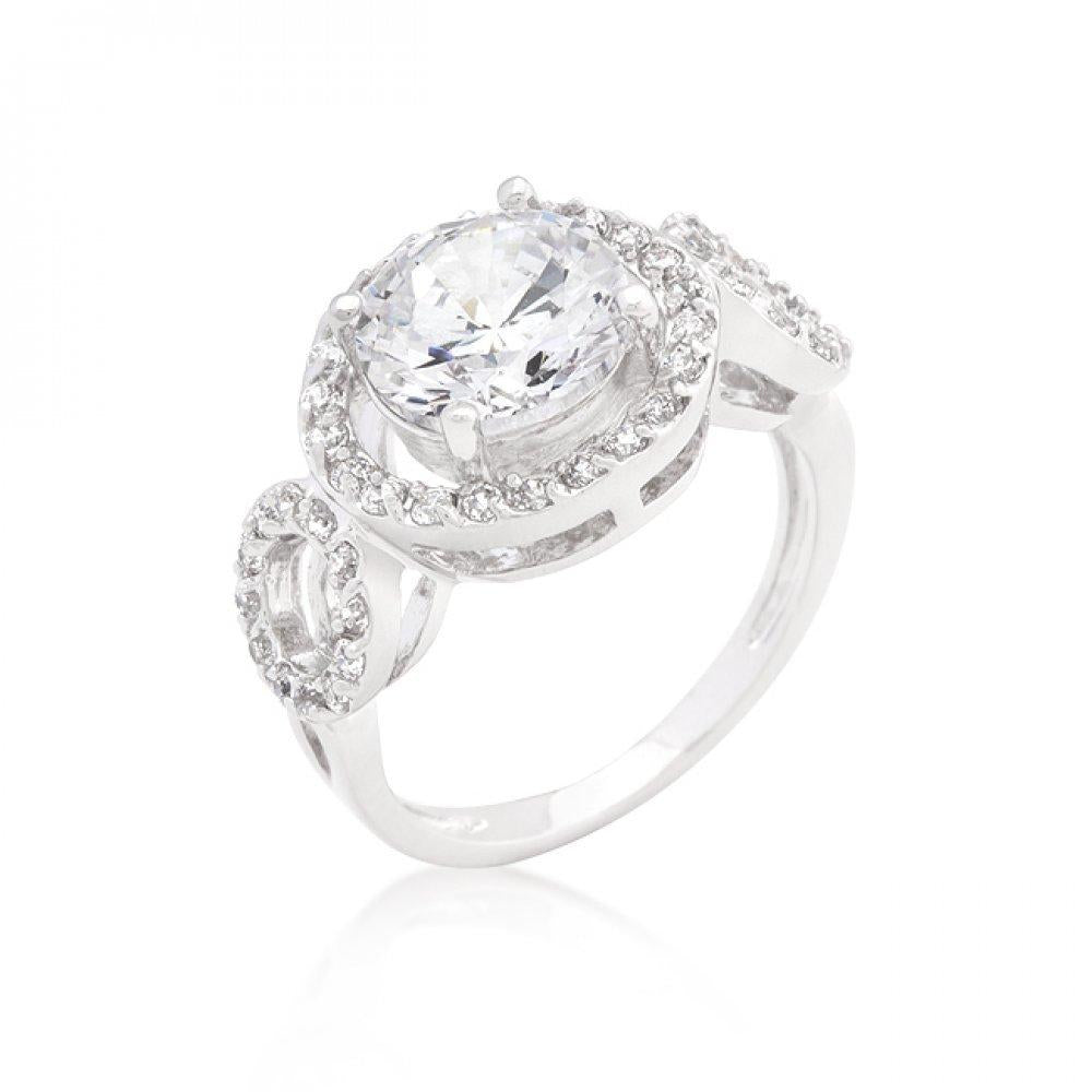 Round Cut Trio Cubic Zirconia Ring (size: 05) R08304r-c01-05