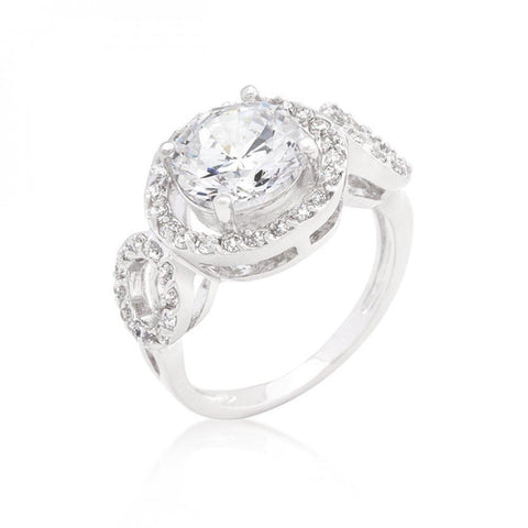 Round Cut Trio Cubic Zirconia Ring (size: 05) R08304r-c01-05