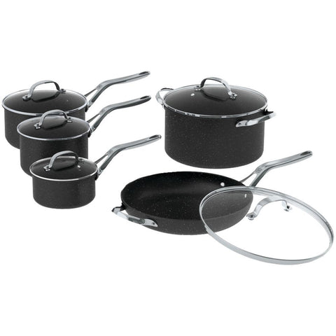 The Rock By Starfrit 060319-001-0000 The Rock By Starfrit 10-piece Cookware Set With Stainless Steel Handles