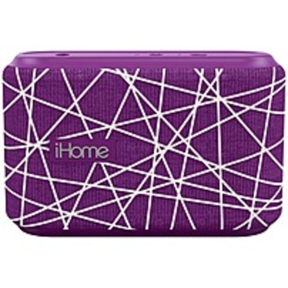 Ihome Ibt370 Portable Bluetooth Speaker System - Purple, White - Battery Rechargeable - Usb