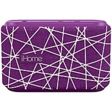 Ihome Ibt370 Portable Bluetooth Speaker System - Purple, White - Battery Rechargeable - Usb
