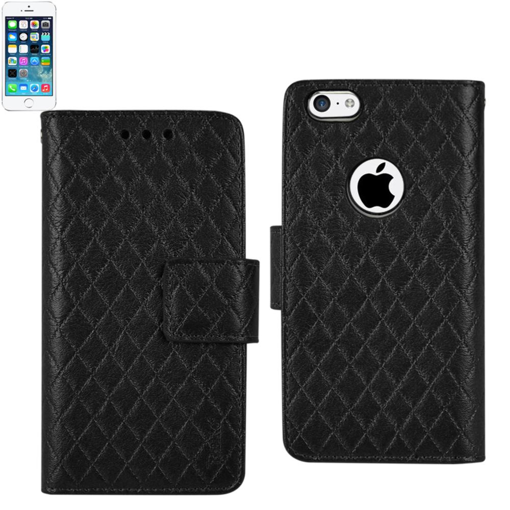 Reiko Iphone Se/ 5s/ 5 Rhombus Wallet Case In Black