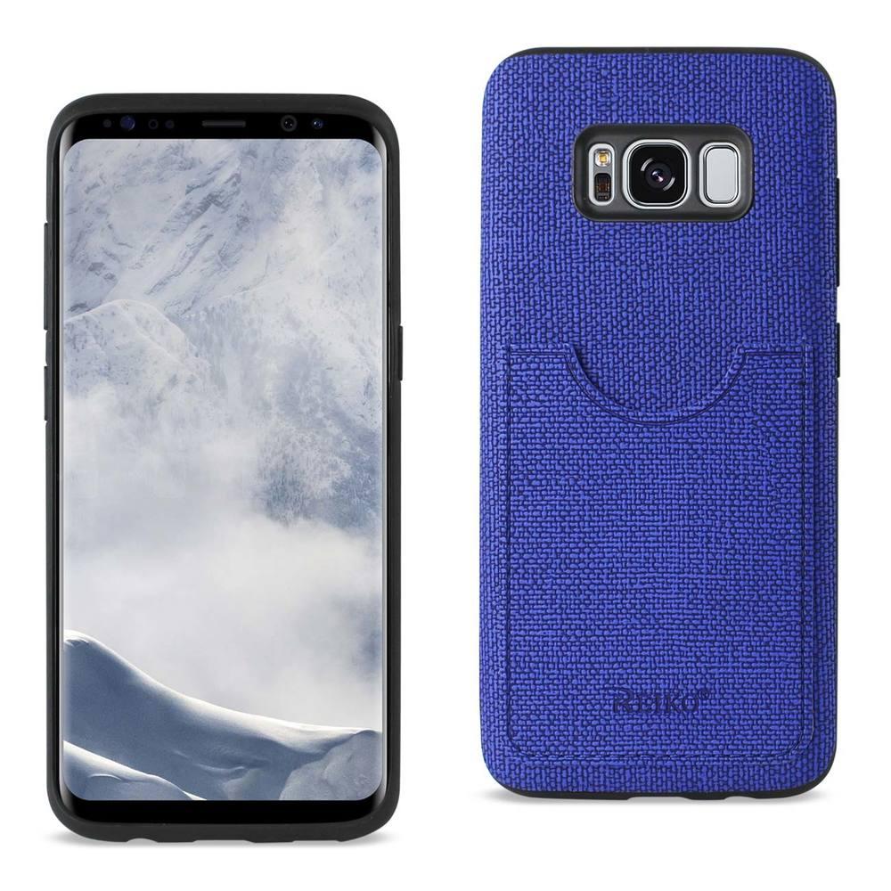 Reiko Samsung Galaxy S8 Edge/ S8 Plus Anti-slip Texture Protector Cover With Card Slot In Navy