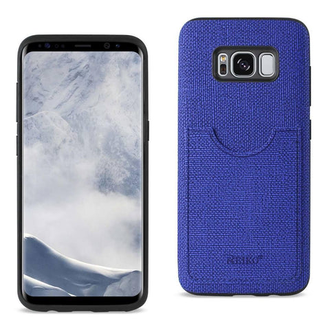 Reiko Samsung Galaxy S8 Edge/ S8 Plus Anti-slip Texture Protector Cover With Card Slot In Navy