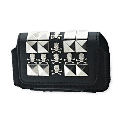 Horizontal Pouch Hp69 Size:s Metal Design Skull Black 3.5x1.9x0.9 Inches