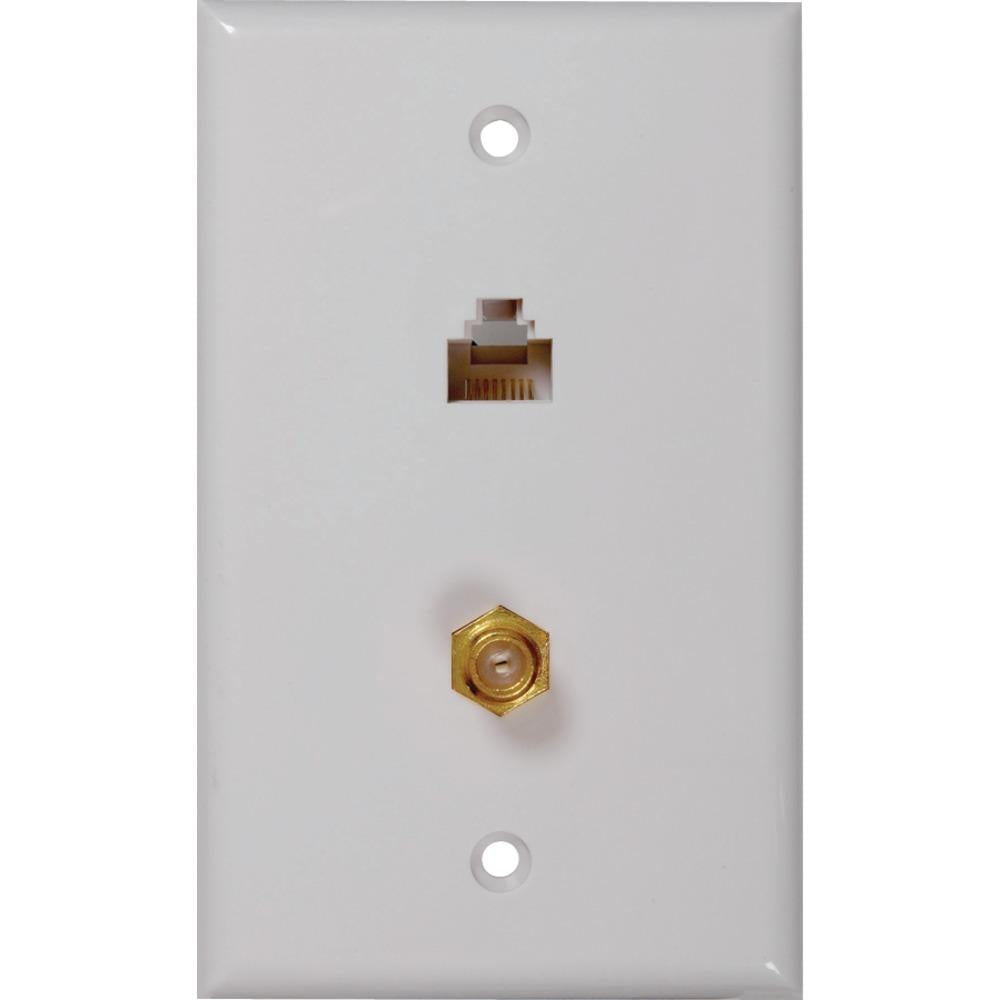 Rca Tph557r Cat-5e/6 F & Coaxial Connector Wall Plate