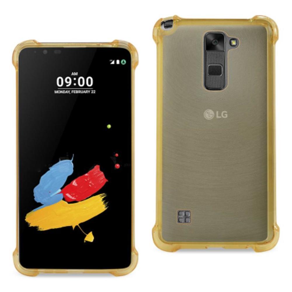 Reiko Lg Stylus 2 Clear Bumper Case With Air Cushion Protection In Clear Gold