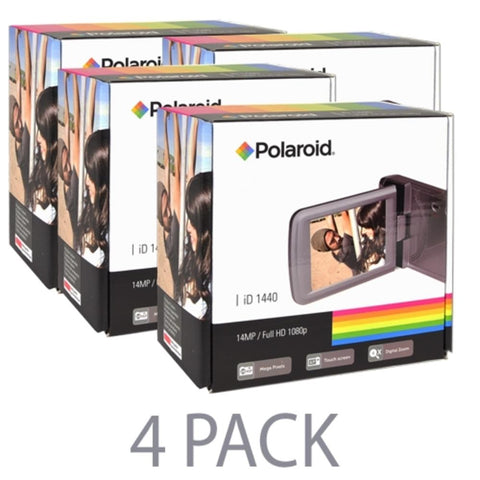 (4-pack) Polaroid Camcorder Id1440-blk 14mp/4x Digital Zoom Full Hd1080p W/2.7 Touchscreen Display (black)