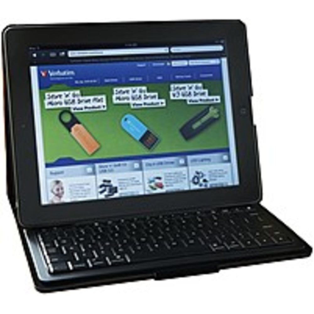 Verbatim 023942980216 Folio Slim Case With Keyboard For Apple Ipad 2, 3, 4 - Bluetooth