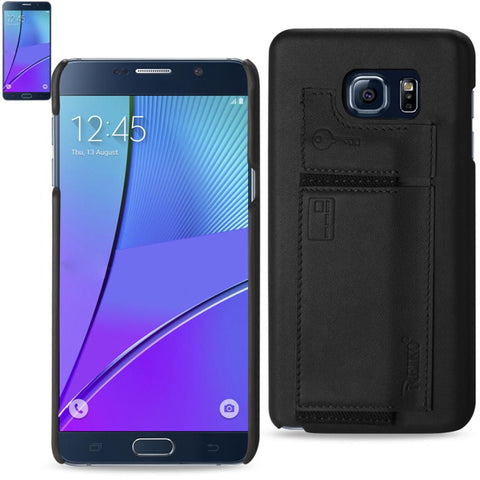 Reiko Samsung Galaxy Note 5 Rfid Genuine Leather Case Protection And Key Holder In Black