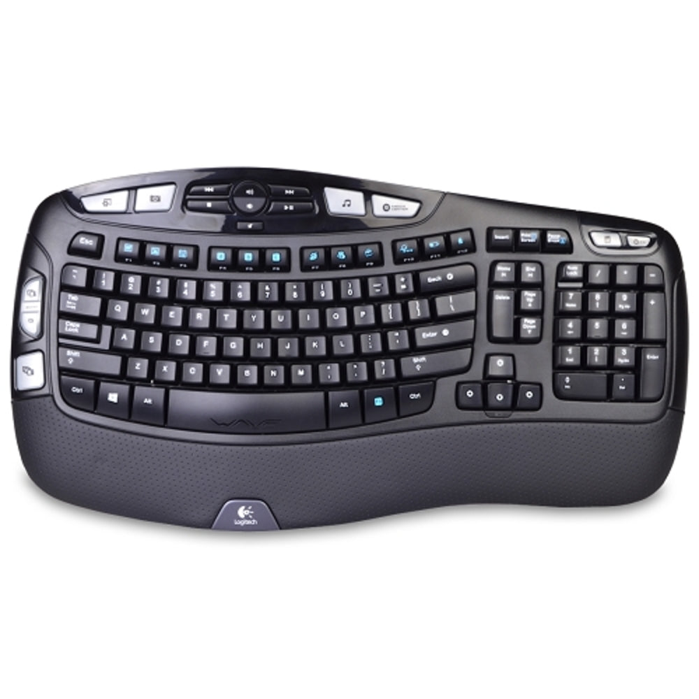 Logitech K350 2.4ghz 102-key Wireless Multimedia Wave Keyboardw/usb Unifying Nano Receiver (black)