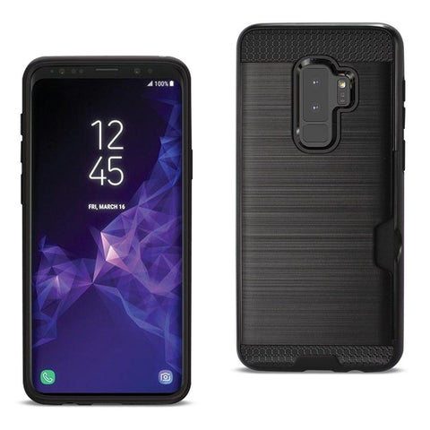Reiko Samsung Galaxy S9 Plus Slim Armor Hybrid Case With Card Holder In Black
