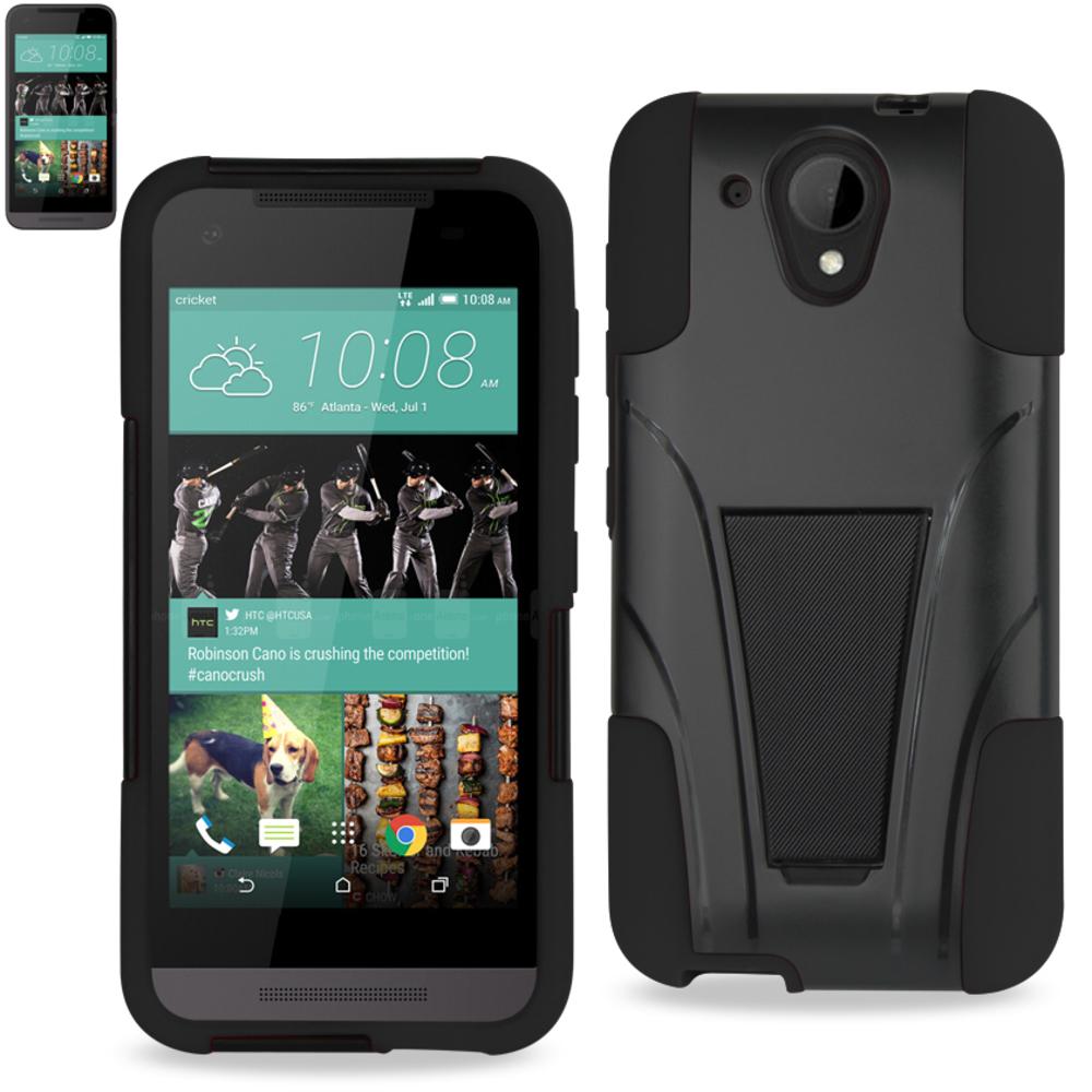 Reiko Htc Desire 520 Hybrid Heavy Duty Case With Kickstand In Black