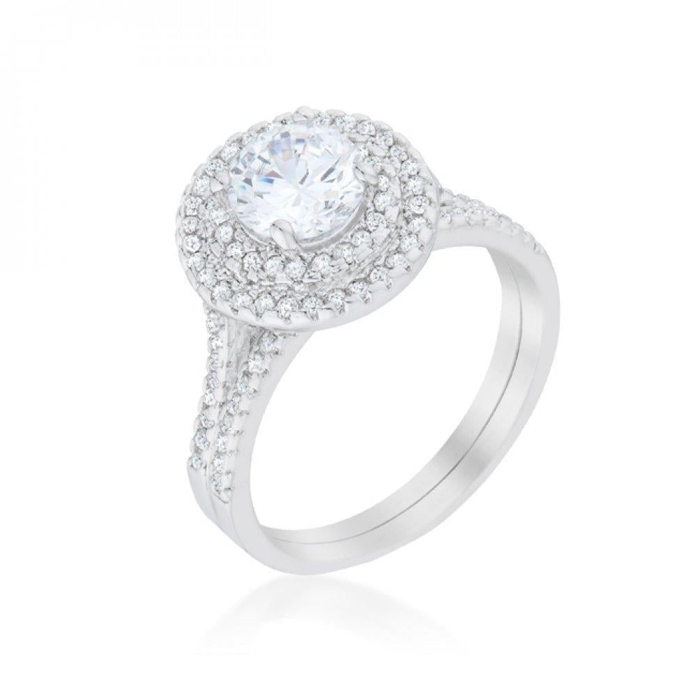 Pave Round Wedding Ring Set (size: 08) R08443r-c01-08