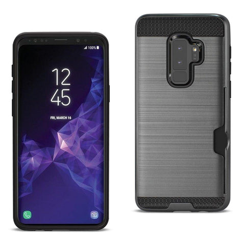 Reiko Samsung Galaxy S9 Plus Slim Armor Hybrid Case With Card Holder In Gray
