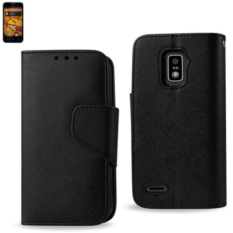 Reiko Zte Warp 4g 3-in-1 Wallet Case In Black
