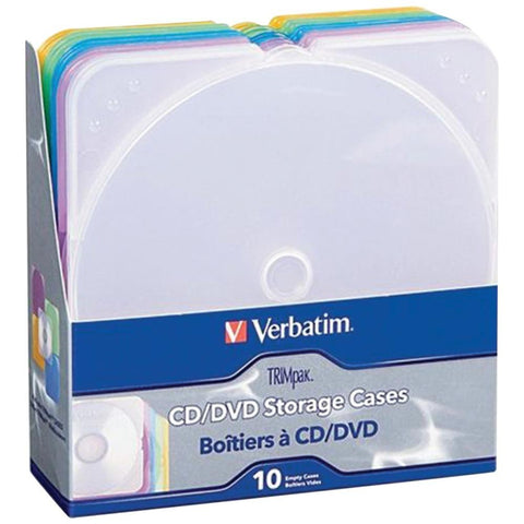 Verbatim CD/DVD Color TRIMpak Cases - 10pk, Assorted