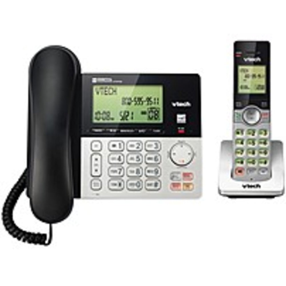 Vtech Cs6949 Dect 6.0 Standard Phone - Black, Silver - Cordless - Corded - 1 X Phone Line - Speakerphone - Answering Machine - Hearing Aid Compatible