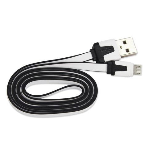 Reiko Micro Usb Flat Usb Data Cable 3.2ft In White