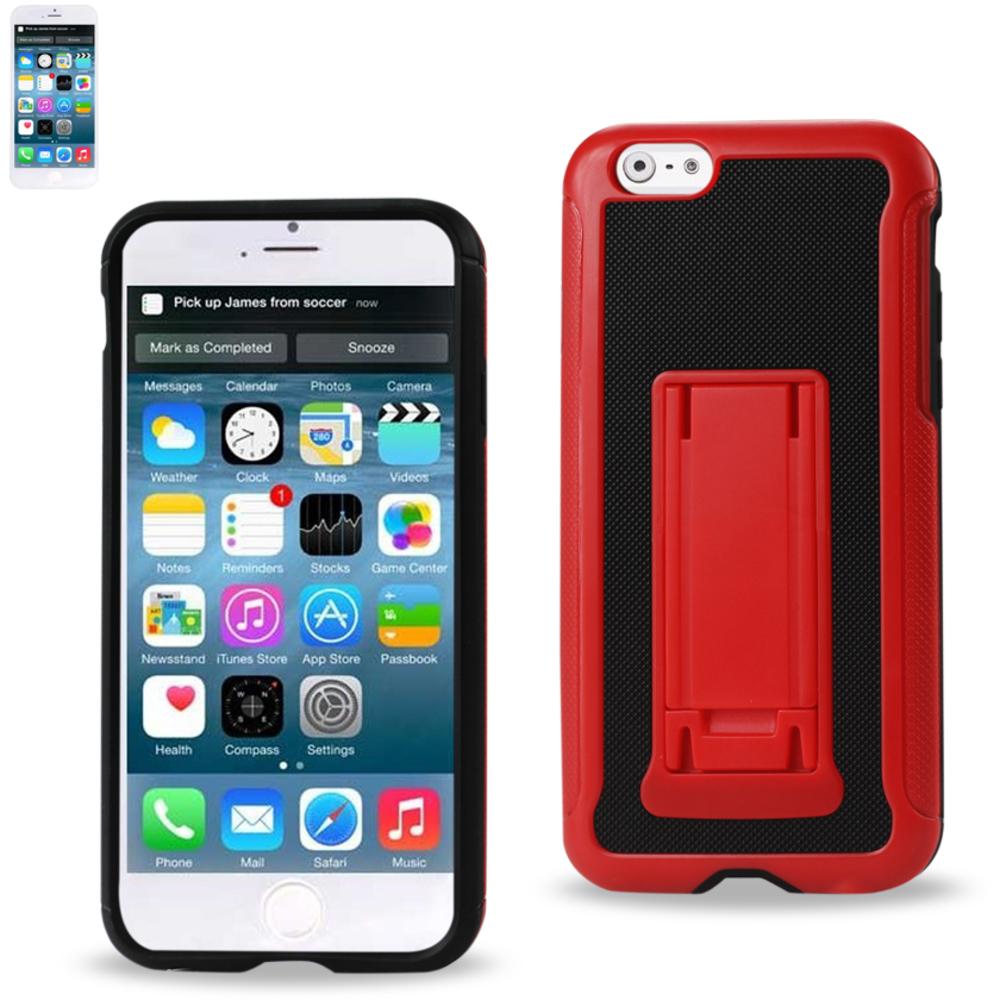Reiko Iphone 6s/ 6 Hybrid Heavy Duty Case With Vertical Kickstand In Black Red
