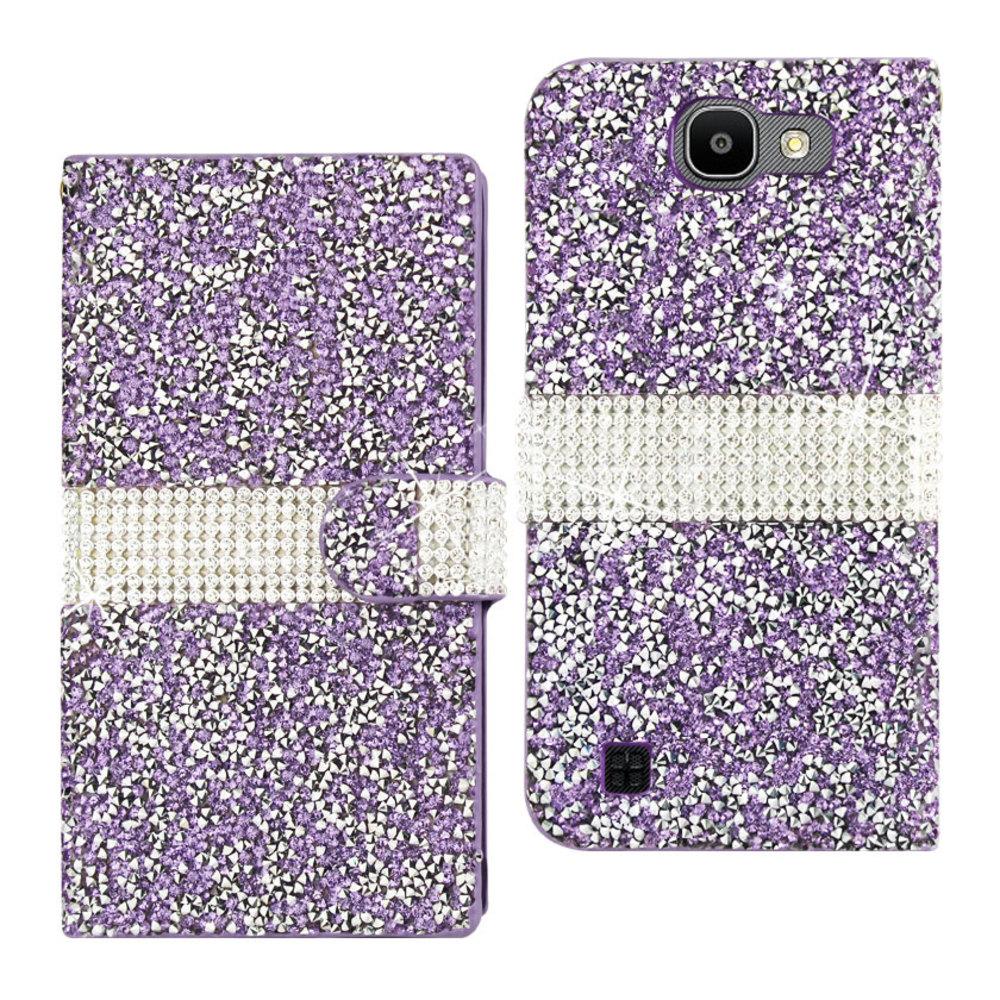 Reiko Lg Spree Diamond Rhinestone Wallet Case In Purple