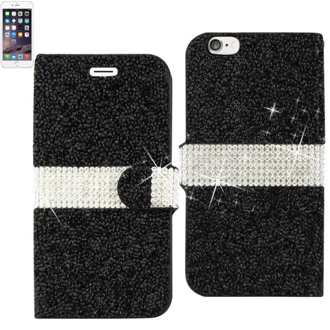 Reiko Iphone 6 Diamond Rhinestone Wallet Case In Black