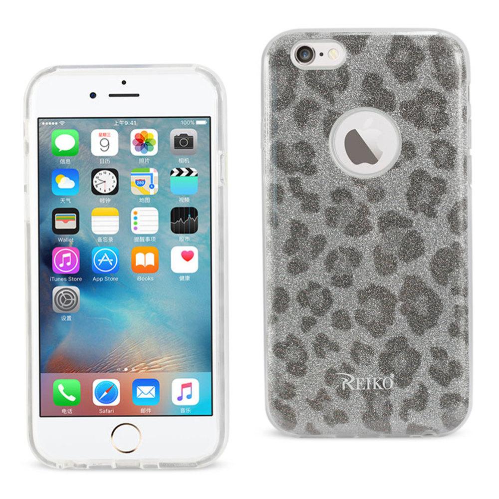 Reiko Iphone 6/ 6s Shine Glitter Shimmer Leopard Hybrid Case In Leopard Silver
