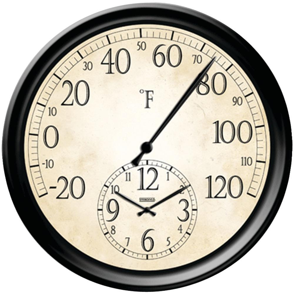 Taylor 14&amp;quot; Decorative Thermometer With Clock Tap91575