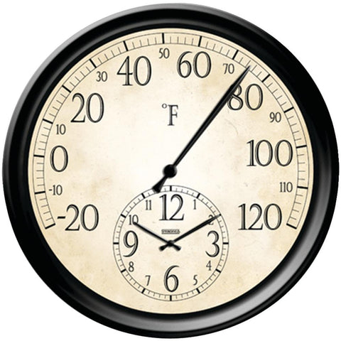 Taylor 14&amp;quot; Decorative Thermometer With Clock Tap91575