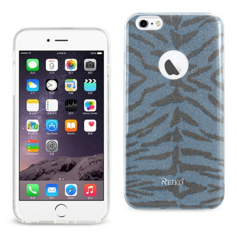 Reiko Iphone 6 Plus/ 6s Plus Shine Glitter Shimmer Tiger Stripe Hybrid Case In Blue