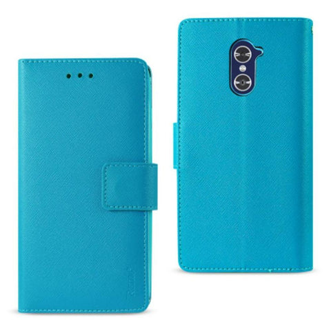 Reiko Zte Grand X Max 2 Wallet Case With Inner Zebra Print In Blue