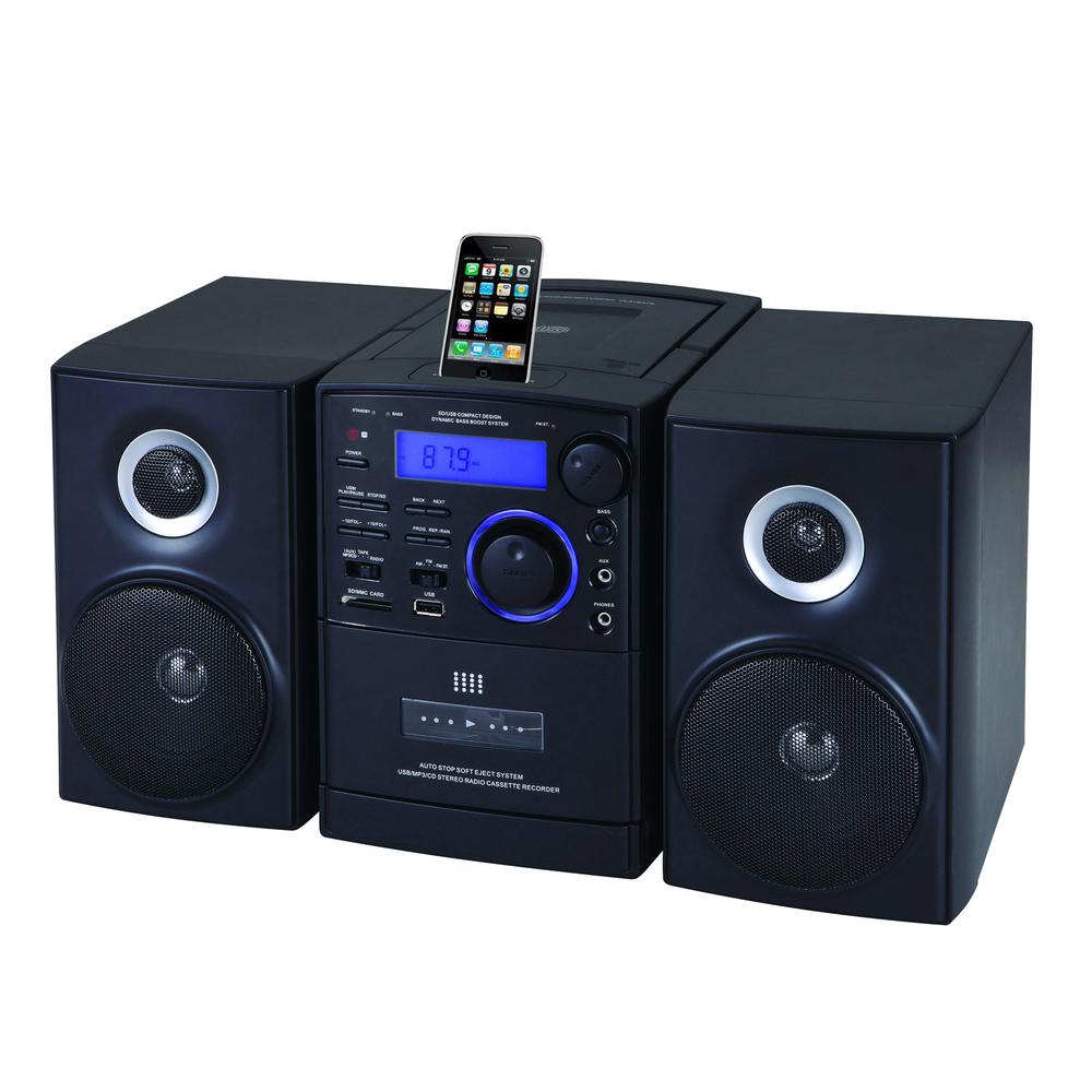 Supersonic Mp3/cd Player With Ipod Docking, Usb/sd/aux Inputs, Cassette Recorder &amp; Am/fm Radio