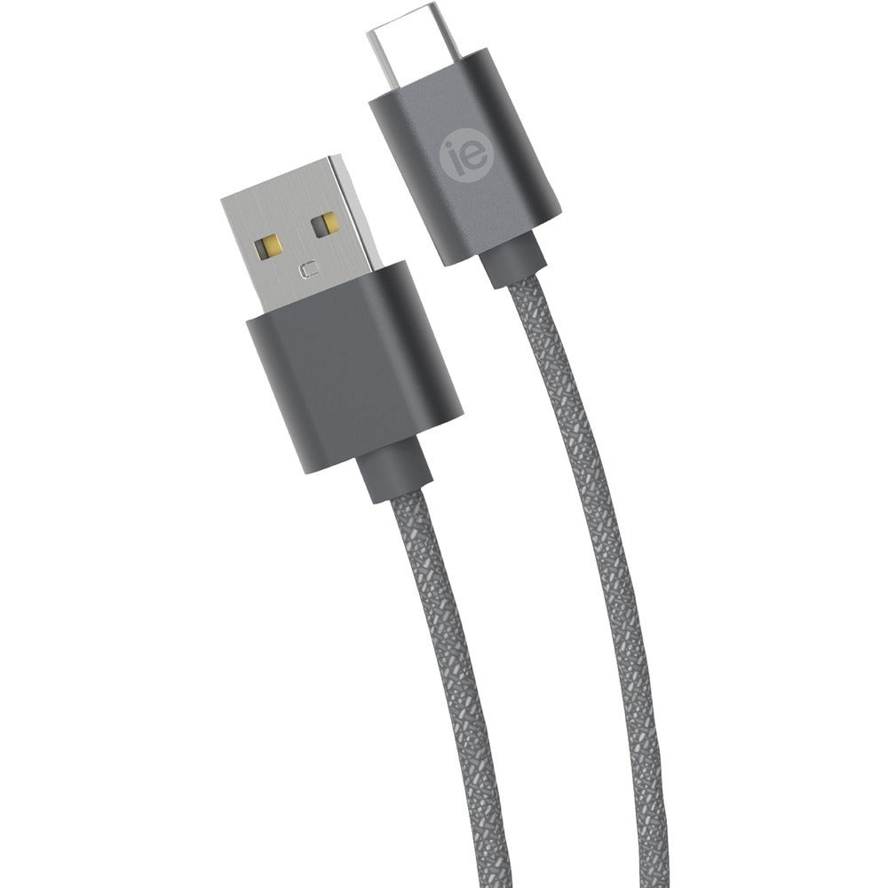 Iessentials Charge &amp;amp; Sync Braided Usb-c To Usb-a Cable&#44; 10ft (gray) Ienbc10cgry