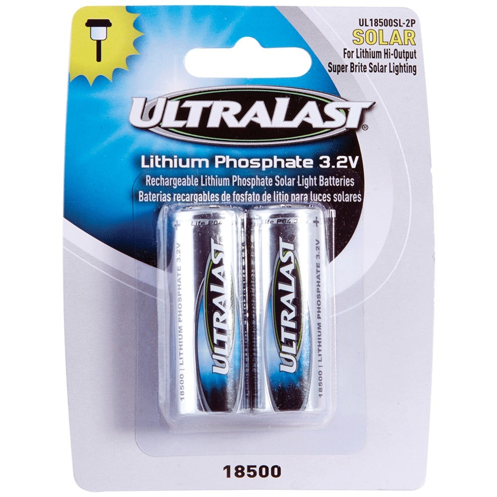 Ultralast Ul18500sl-2p 18500 Lithium Batteries For Solar Lighting&#44; 2 Pk Dotul18500sl2p