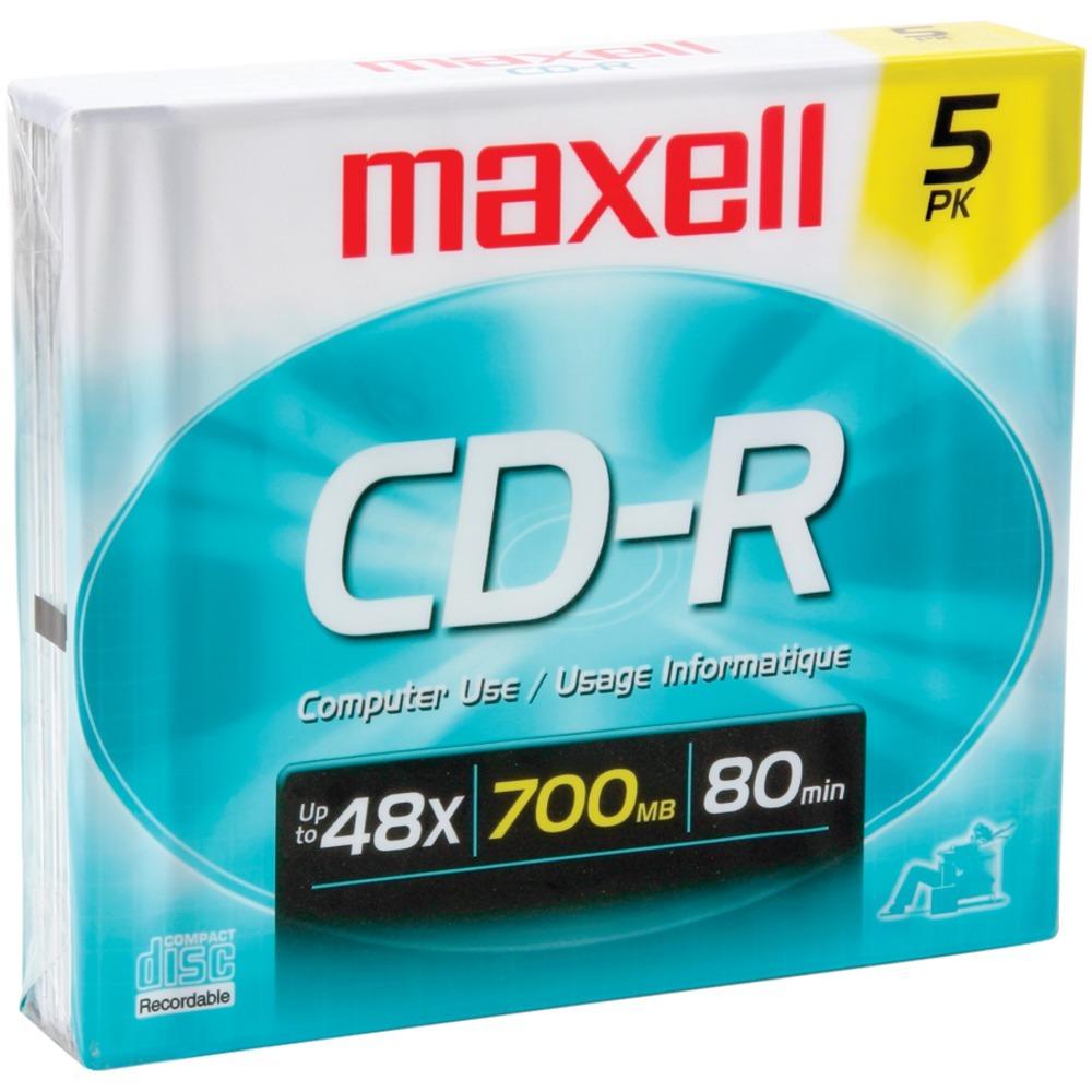 Maxell 623205/648205 700mb 80-minute Cd-rs (5 Pk; Slim Jewel Cases)